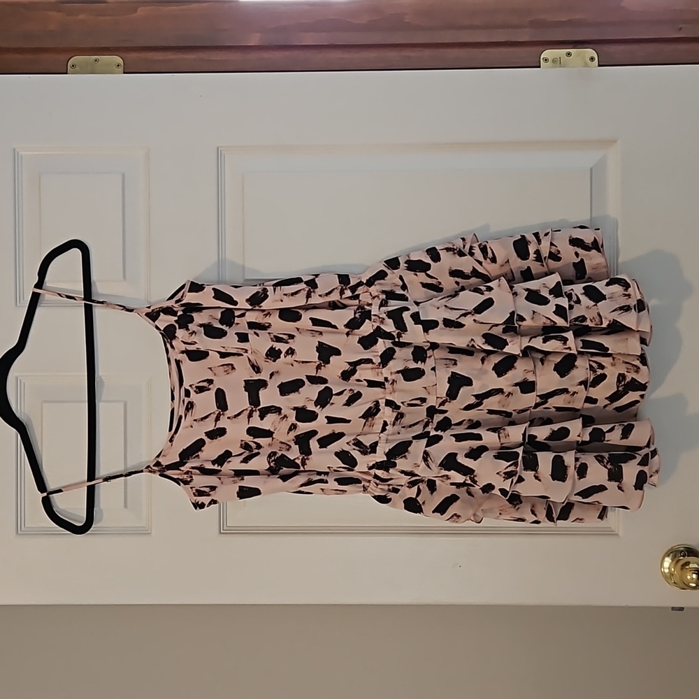 Banana Republic Pink and Black Patterned Dress
